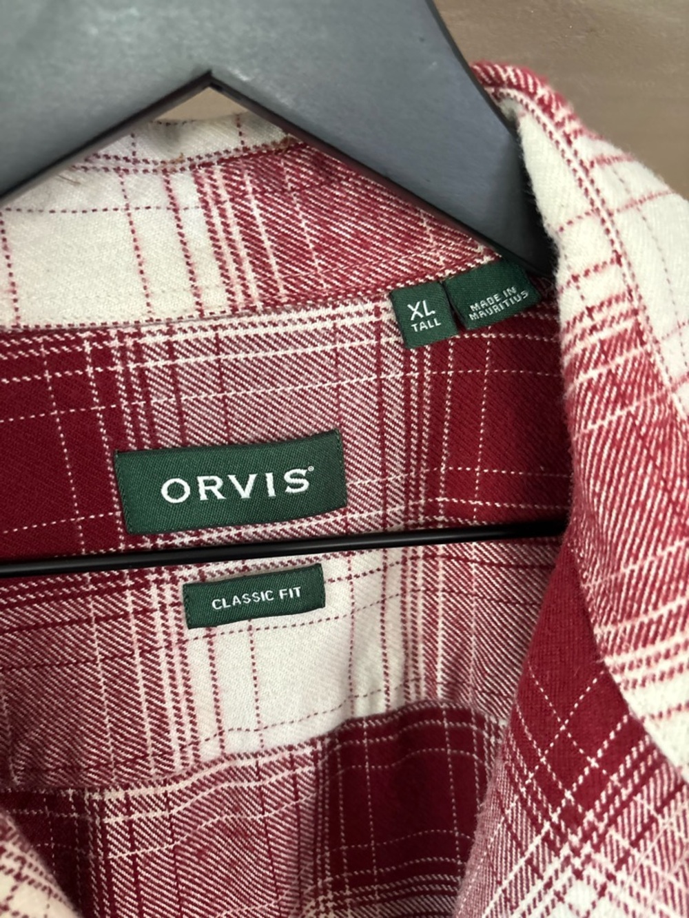Orvis Perfect Flannel Shirt Button Down, Plaid Cotton Outdoorsman Crimson XLT - Picture 4 of 13